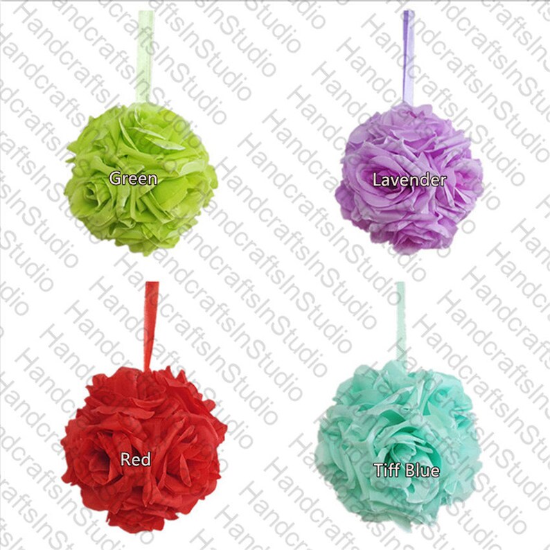 6 Kissing Balls For Wedding Centerpieces Silk Rose Etsy