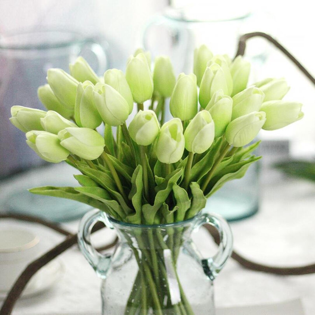 Green Flowers Tulips Real Touch Tulips Artificial Tulips Green Flower