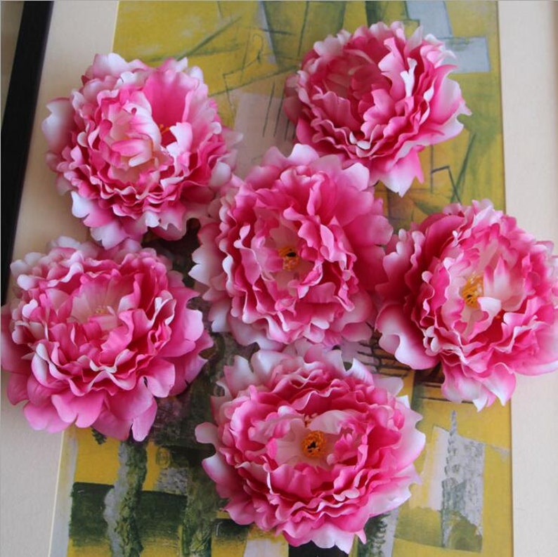 Fake Flowers Peony Heads Silk Peony Artificial Flowers Etsy