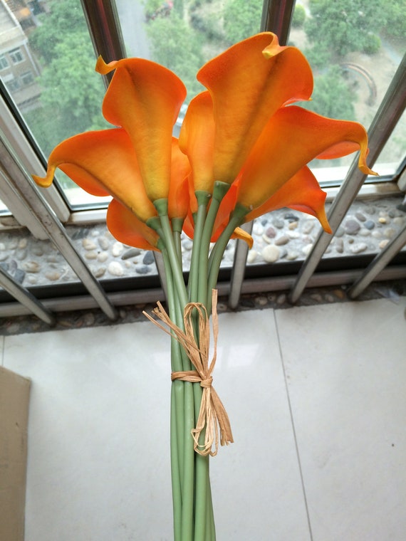 orange calla lily bouquet