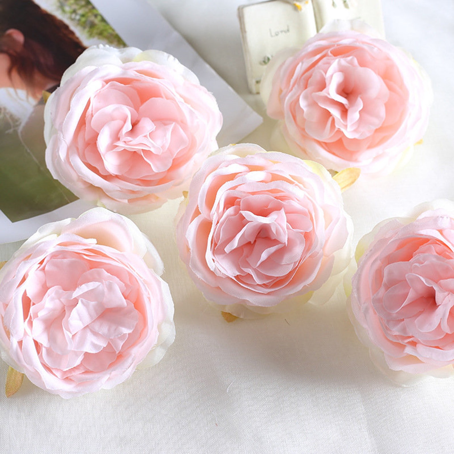 Silk Peony Flowers Fake Cabbage Roses Wholesale Fake Flowers Etsy