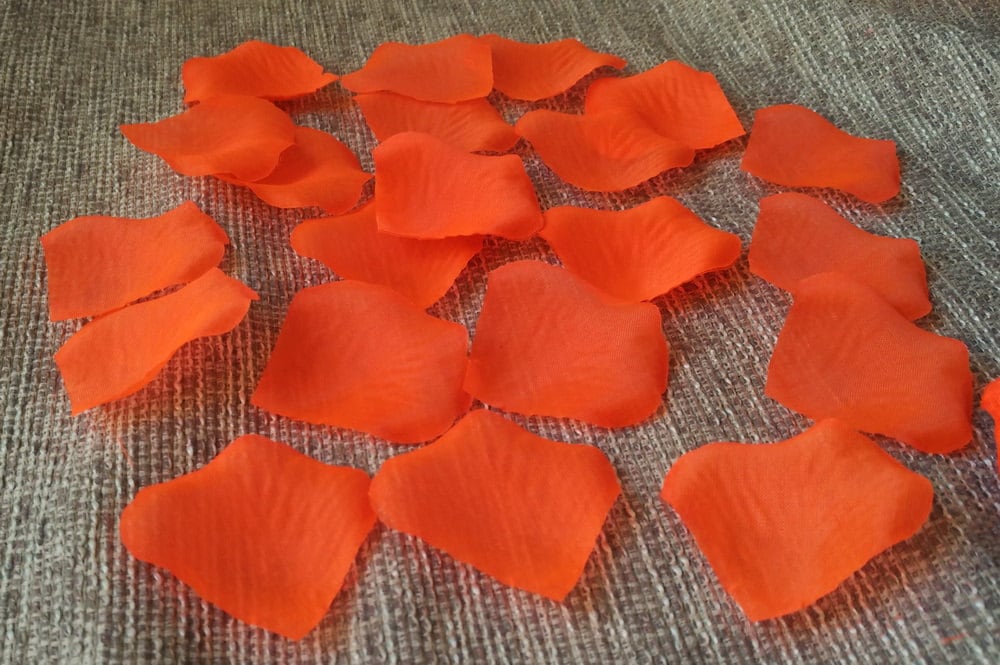 Orange Petals Silk Rose Dark Orange Flower Petals 1000 For Etsy