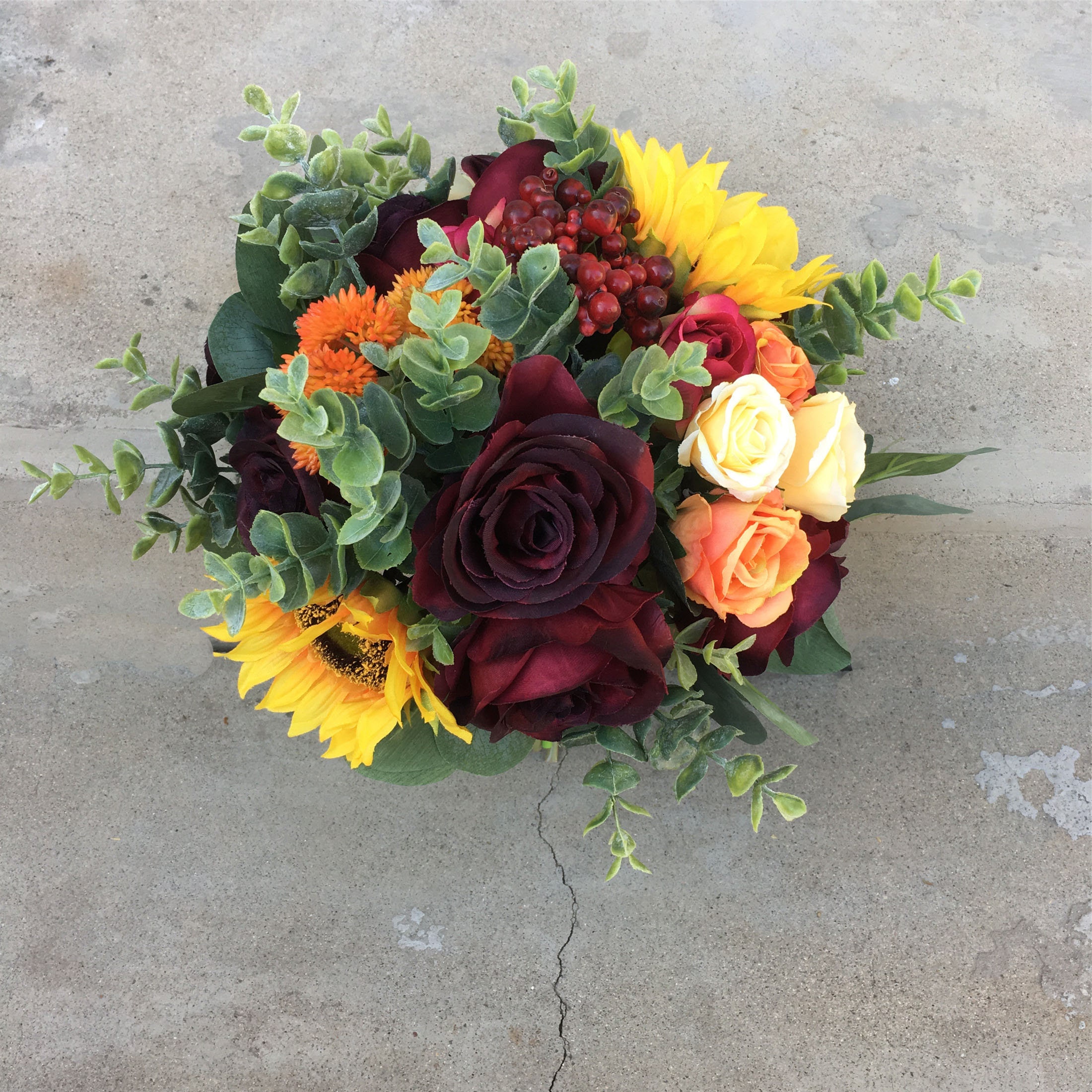 Artificial Bridal Bouquet Fall Wedding Bouquets Burgundy Roses Etsy