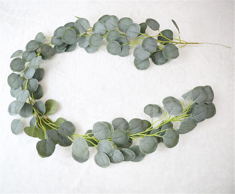 fake silver dollar eucalyptus garland