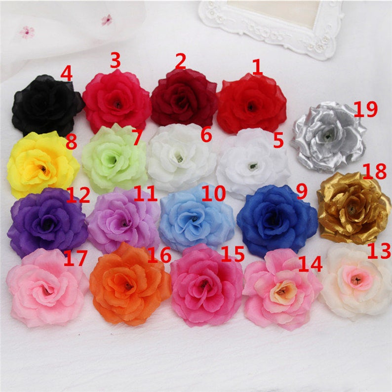 Wholesale Silk Flower Heads Artificial Rose Heads 3 Inches 100 Etsy