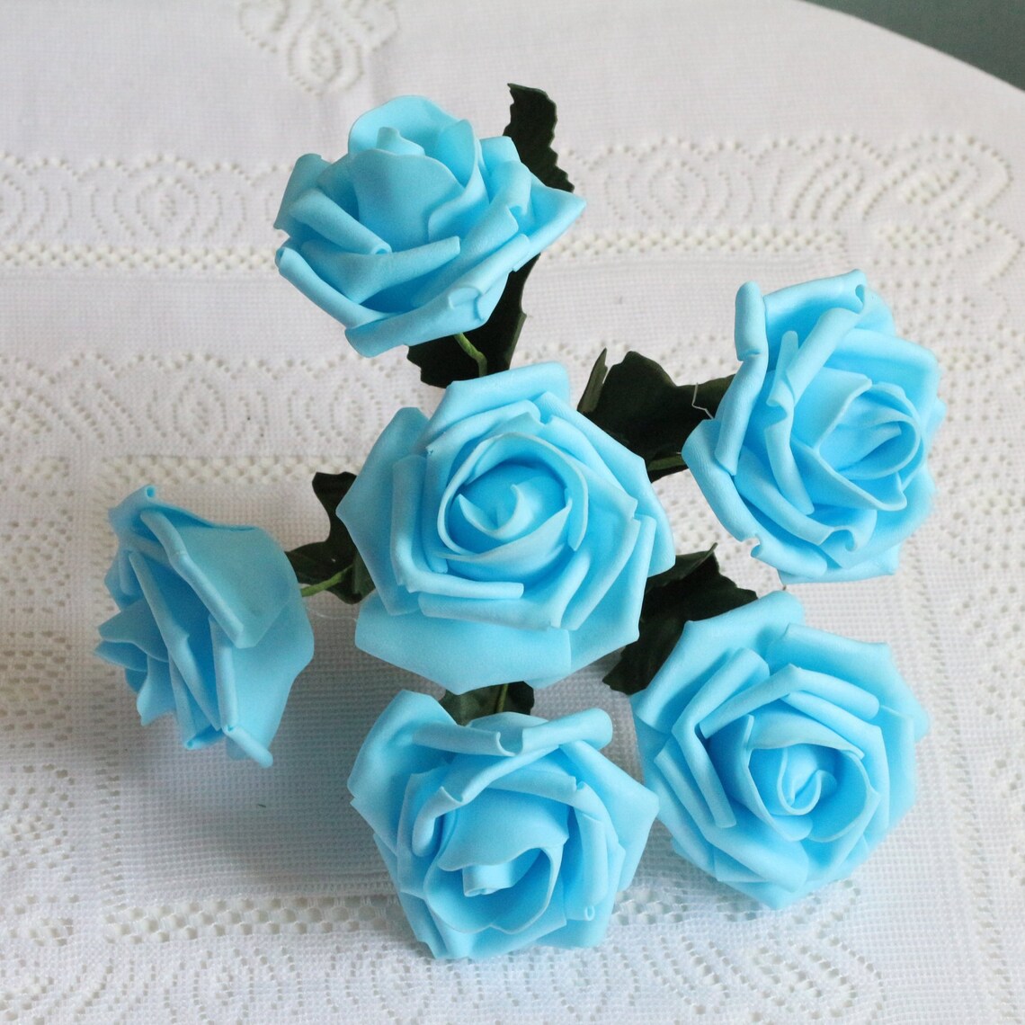 Baby Blue Artificial Flowers Foam Roses Light Blue Flowers For Etsy