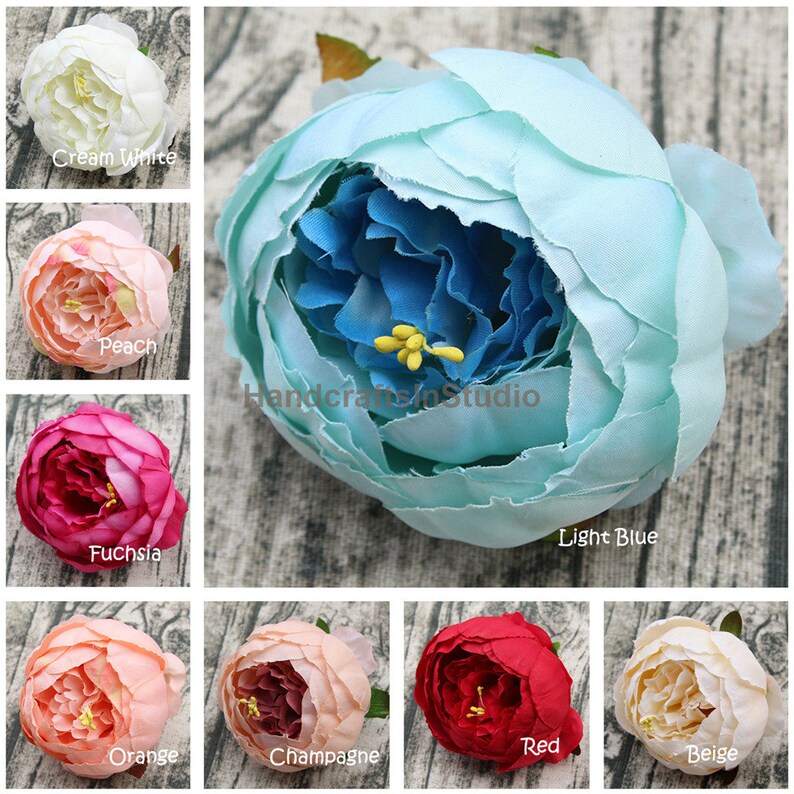 Silk Peony Flowers Bulk Artificial Silk Peonies Flower Heads Etsy