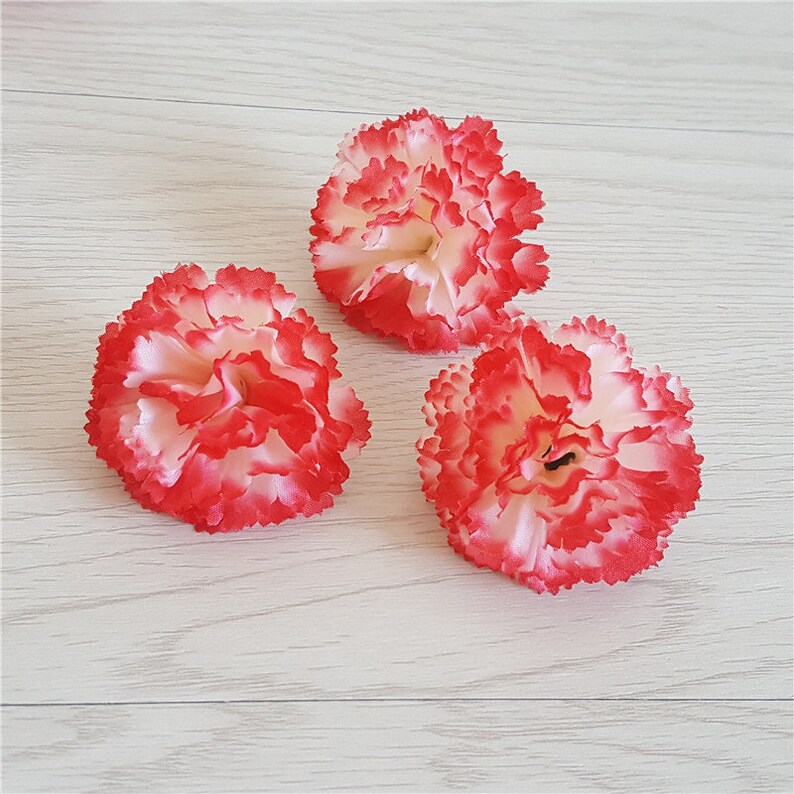 Small Silk Carnation Flower Heads Small Carnations 2 Inch Etsy