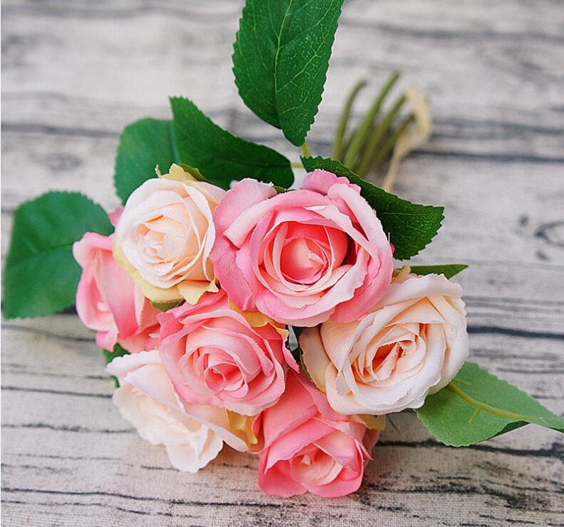 Spring Wedding Flowers Small Flower Bouquet Silk Rose Flowers Etsy