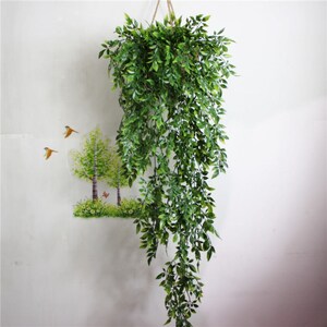 Artificial Plants 110cm Hanging Basket Leaves Vine 2 Bunches Plastic Green Ivy Garland Fake Plants For Home Wedding Outdoor Decor MGT-034 image 3