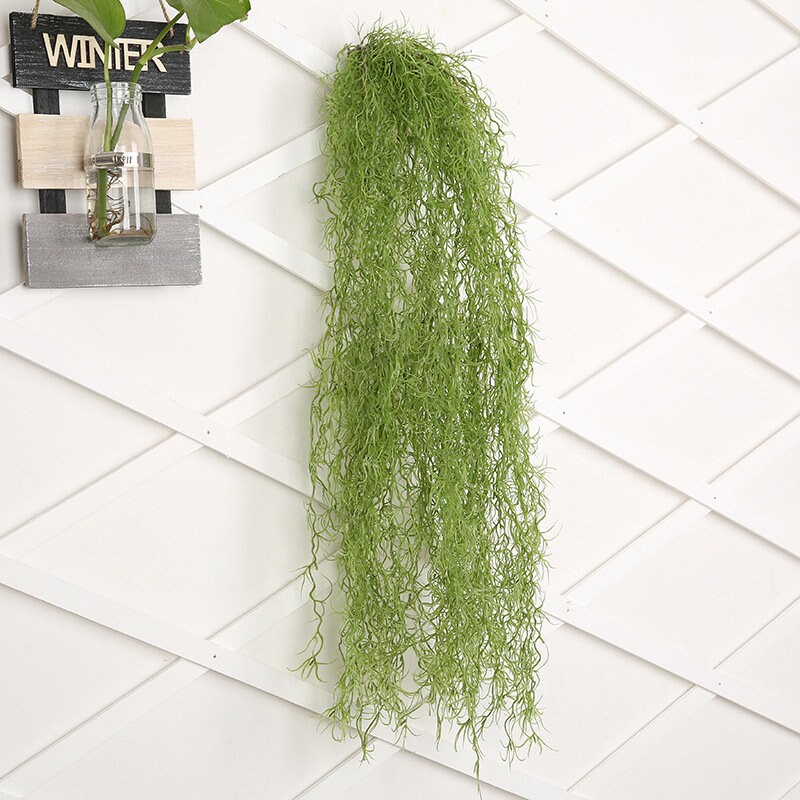 Zukuco Artificial Moss Vines Hanging Plants, Faux Greenery Moss for Potted  Plants Realistic Fake Spanish Moss for Home Bedroom Wall Porch Garden Home  Decor 