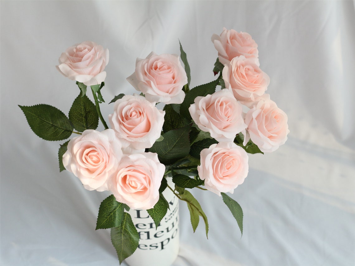 Blush Wedding Flowers Silk Latex Roses Artificial Flowers for Etsy