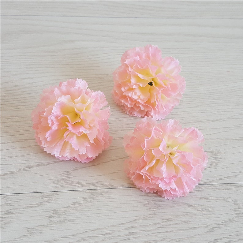 Small Silk Carnation Flower Heads Small Carnations 2 Inch Etsy
