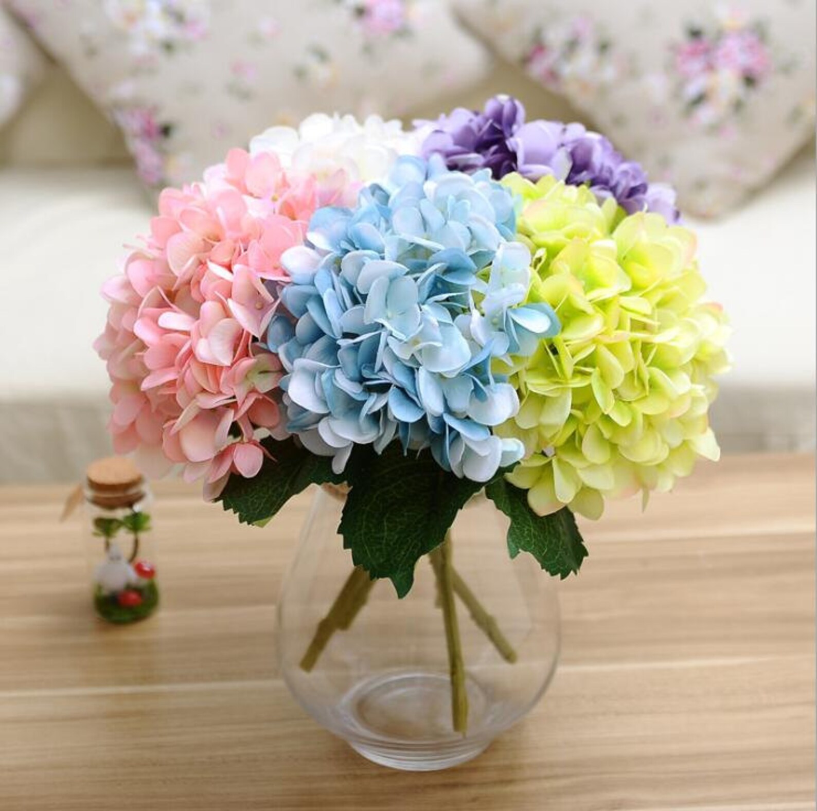 Light Blue Hydrangea Real Like Artificial Silk Hydrangea Etsy UK