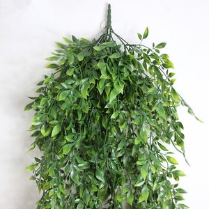Artificial Plants 110cm Hanging Basket Leaves Vine 2 Bunches Plastic Green Ivy Garland Fake Plants For Home Wedding Outdoor Decor MGT-034 image 4