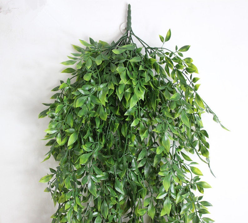 Artificial Plants 110cm Hanging Basket Leaves Vine 2 Bunches Plastic Green Ivy Garland Fake Plants For Home Wedding Outdoor Decor MGT-034 image 4