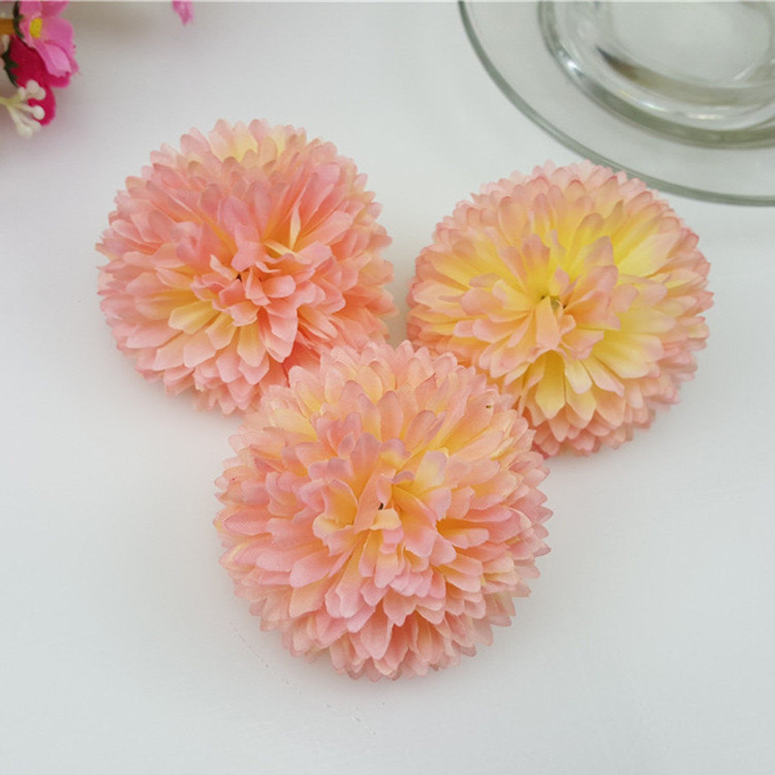 Wholesale Silk Flower Silk Chrysanthemum 100 Flower Heads Bulk Etsy