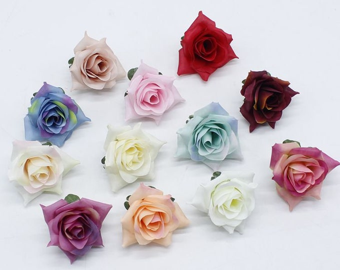 Silk Flower Heads Burgundy Flowers Artificial Rose Heads Bulk Etsy