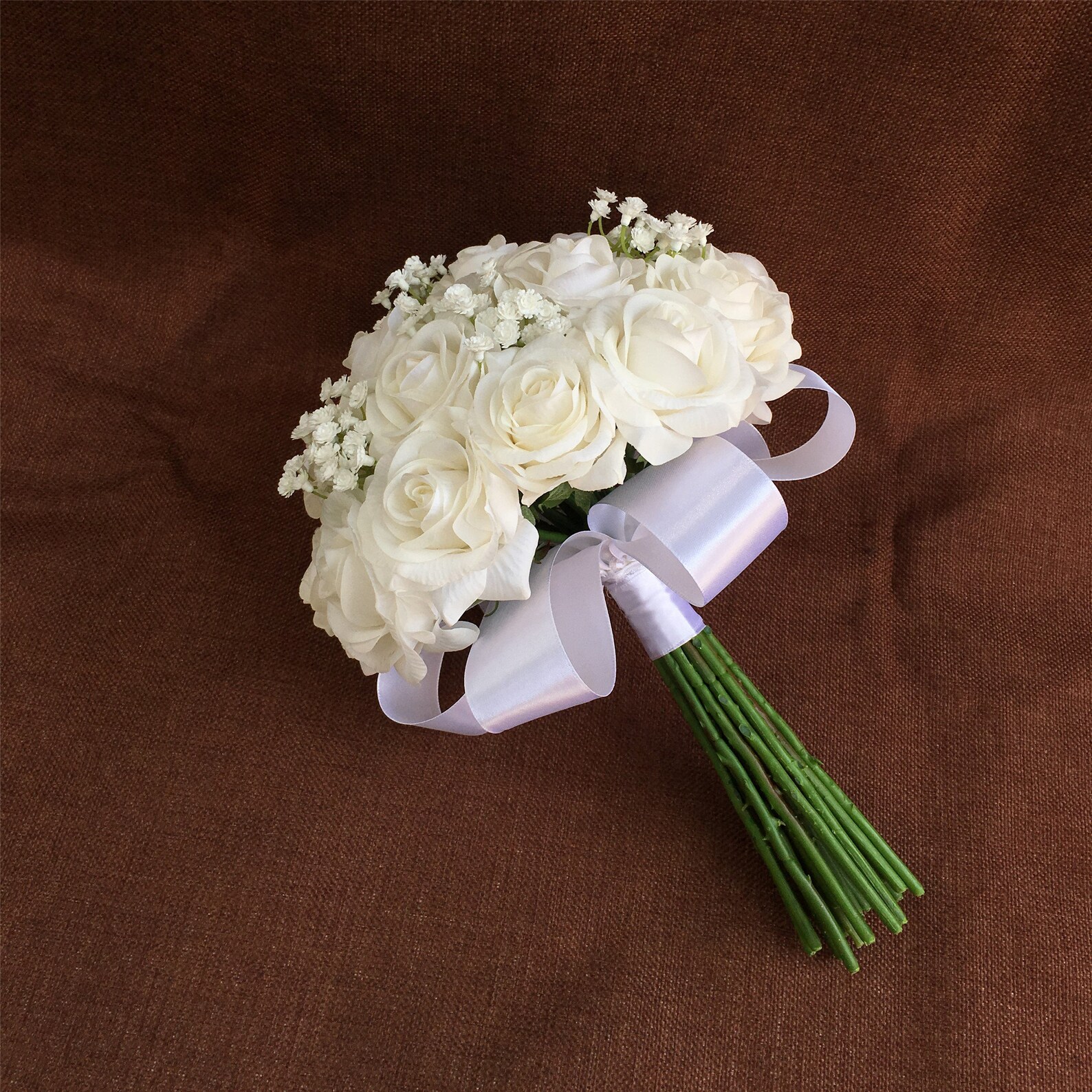 Artificial Bridal Bouquet Cream White Real Touch Roses with Etsy
