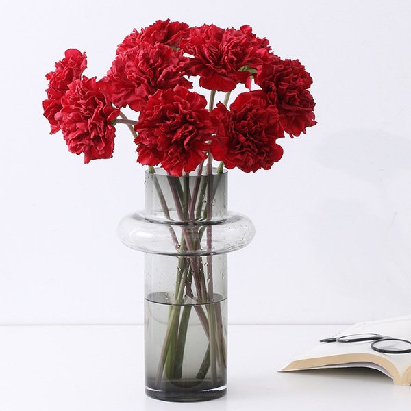 Artificial Carnations Real Touch Flowers Silk Latex Carnations for Monthers Day Gift, Carnations for Home Decorations 4 Colors AL-1618