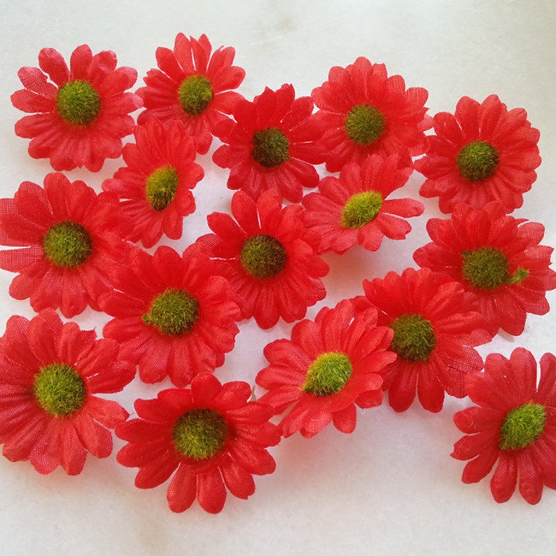 Mini Gerbera Daisy Sunflowers Flower Heads 4cm Silk Daisy Mini Flowers 100pcs Wholesale Flowers For DIY Crafts Hair Clips Clothes CJ-XZJ
