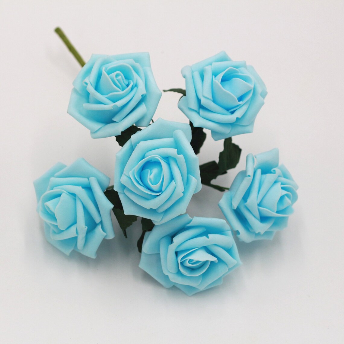 Baby Blue Artificial Flowers Foam Roses Light Blue Flowers For Etsy