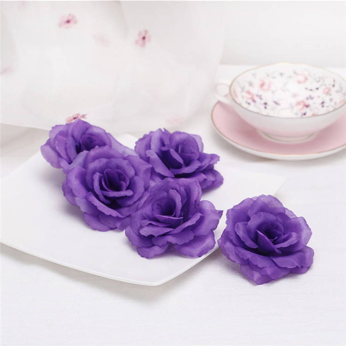 Wholesale Silk Flower Heads Artificial Rose Heads 3 Inches 100 Etsy