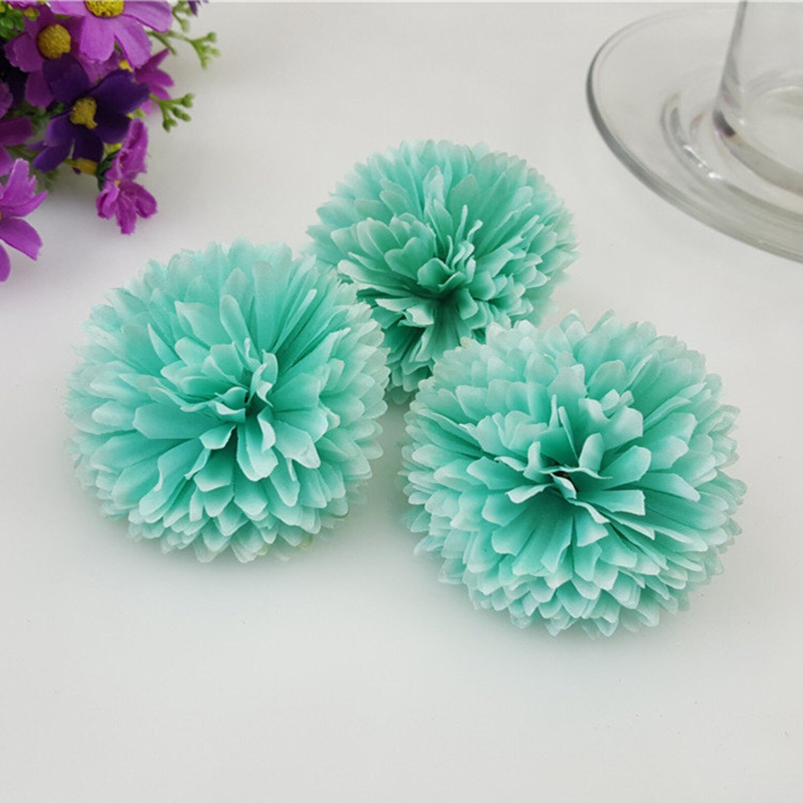 Wholesale Silk Flower Silk Chrysanthemum 100 Flower Heads Bulk Etsy