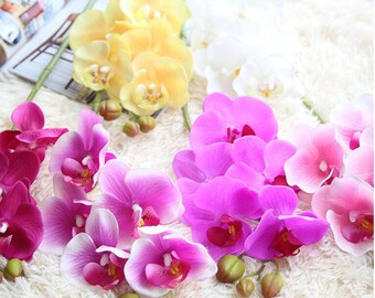 Artificial Flowers Real Touch Orchid Phalaenopsis Wedding Flower Arrangement Butterfly Orchids Artificial Flower Centerpieces DY01