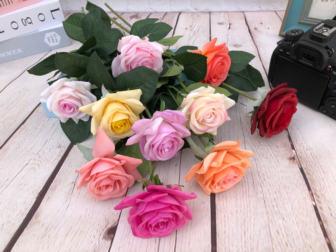 Fake Flowers Real Touch Roses Latex Natural Touch Flower for Etsy