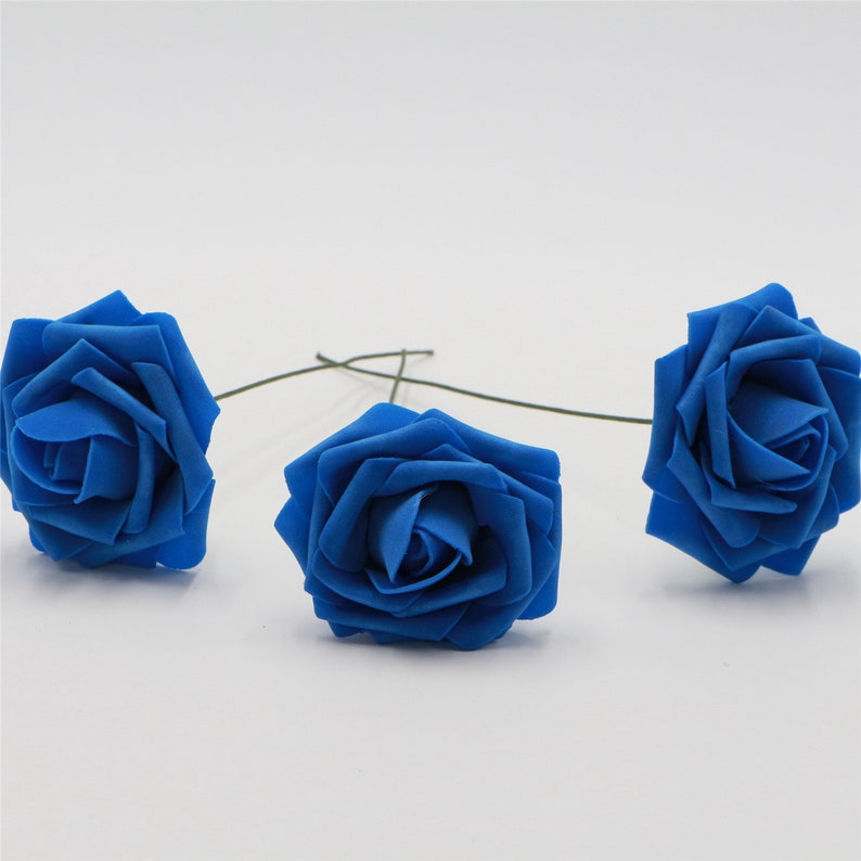 Royal Blue Roses Artificial Flowers Dark Blue Wedding Etsy