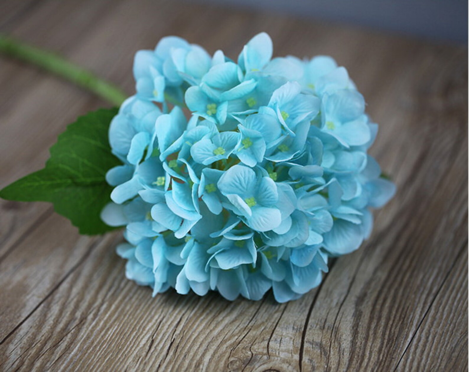 Blue Hydrangea Artificial Silk Hydrangea 10 Stems Blooms Light Etsy