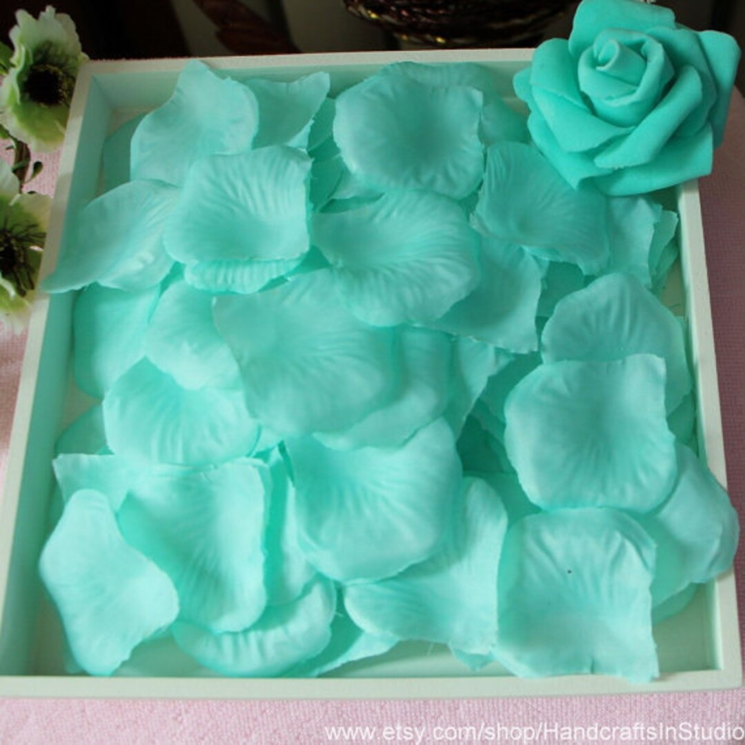 1000 Silk Rose Petals Aqua Blue Artificial Silk Flower Petals Etsy