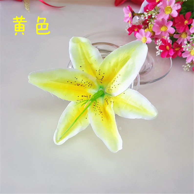 Artificial Lily Silk Tiger Lilies Fake Wedding Flowers 10pcs Etsy
