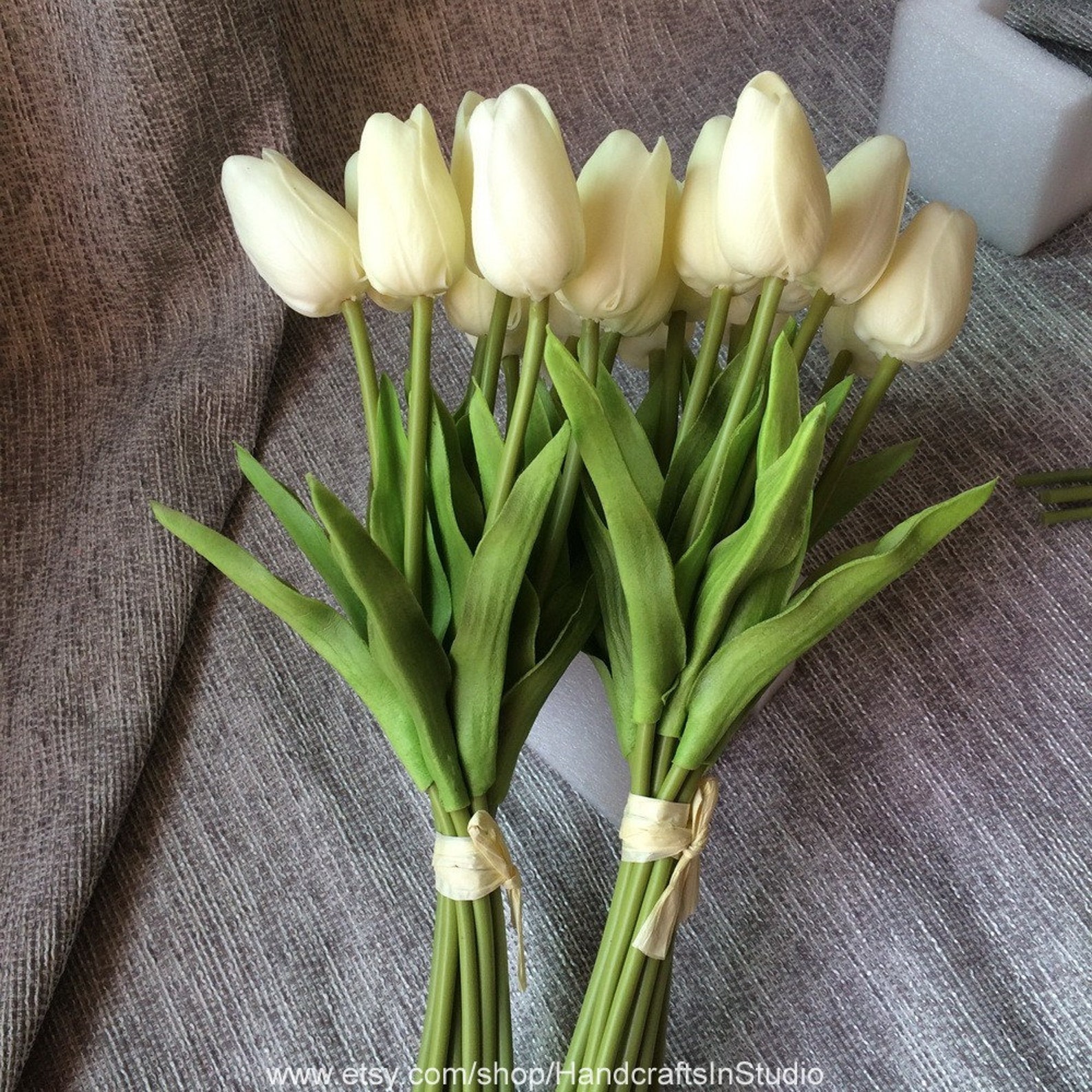 Real Touch Tulips Ivory Cream White Tulips Flowers for Wedding Etsy