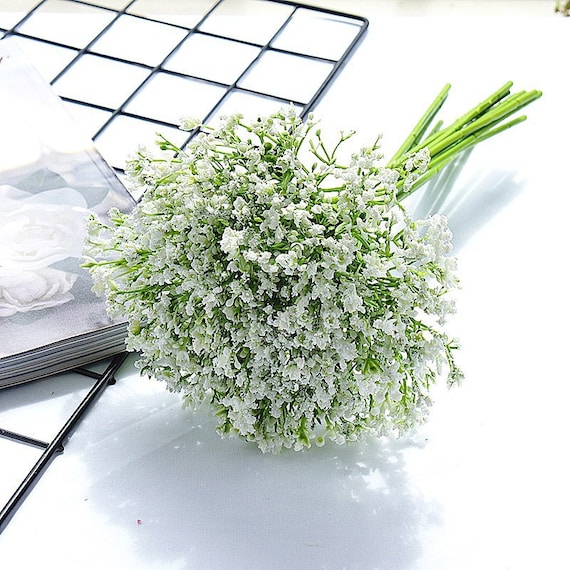 20cm White Babies Breath Artificial Flowers Plastic Gypsophila DIY