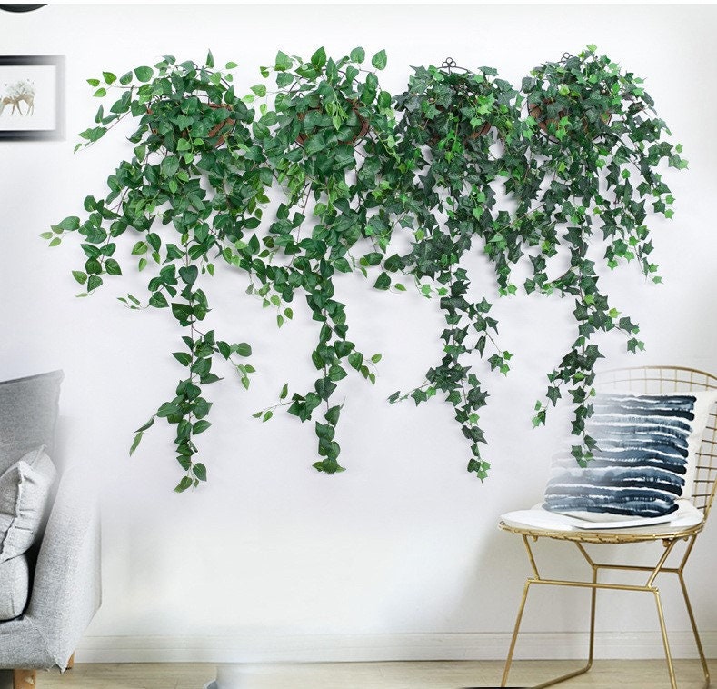 3pcs Artificial Plants Simulated Green Leaf Fake Plants Wall