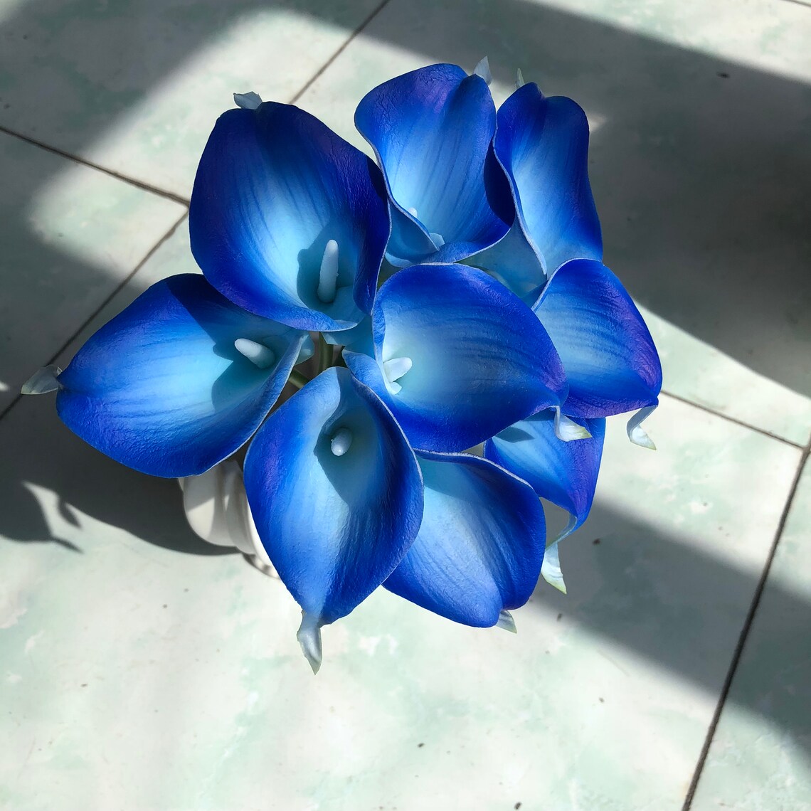 blue calla lily bouquet