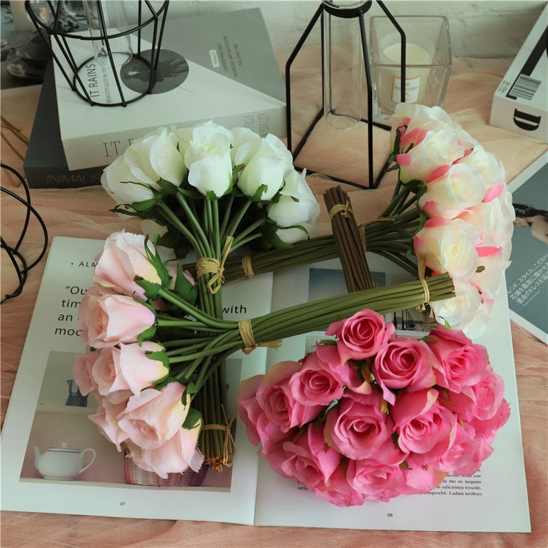 Silk Rose Bouquet Artificial Silk Flower Bunches for Flower Etsy