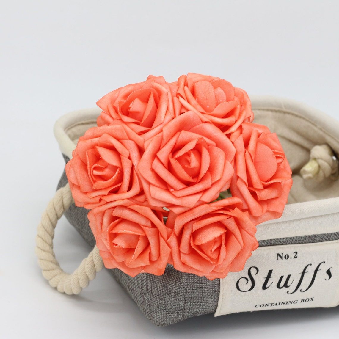 Coral Roses Fake Watermelon Coral Artificial Flower Wedding Etsy
