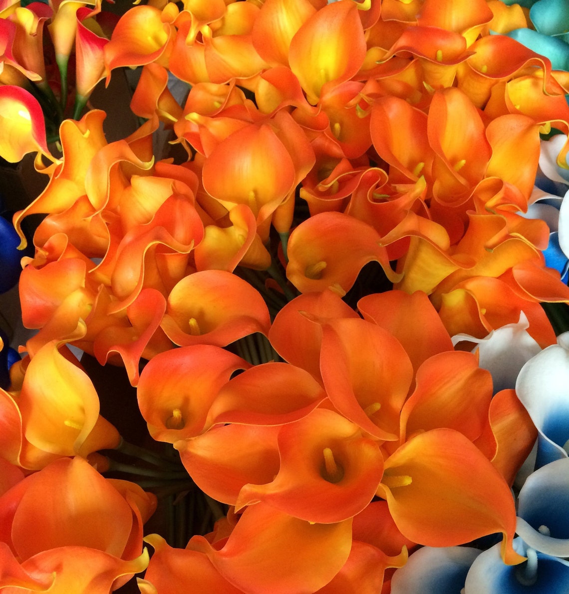 Wholesale Calla Lilies Orange Real Touch Calla Lily Bouquet Etsy