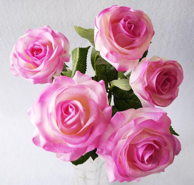 Latex Real Touch Rose Flowers Pinky Lavender Fake Flowers for Etsy