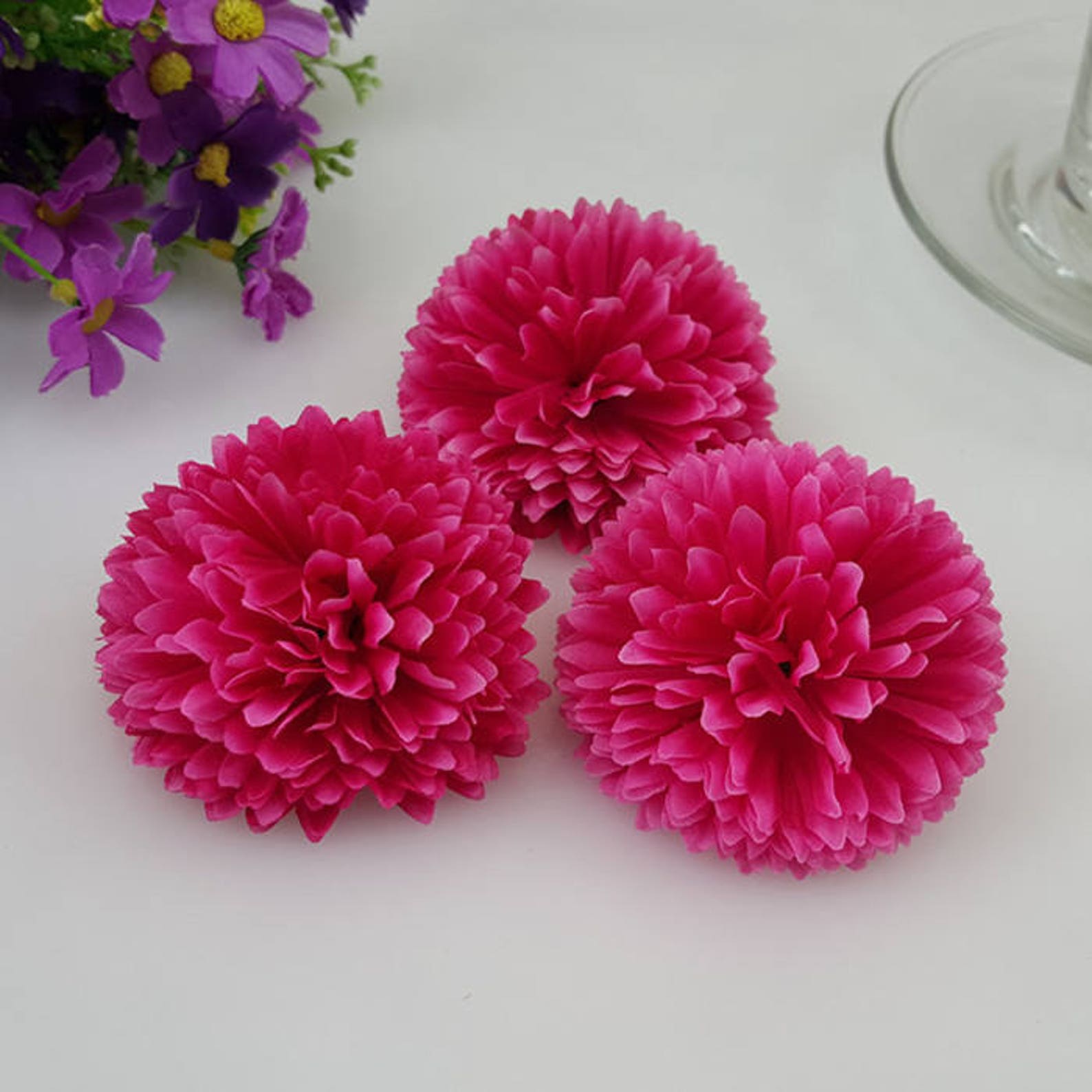 Wholesale Silk Flower Silk Chrysanthemum 100 Flower Heads Bulk Etsy