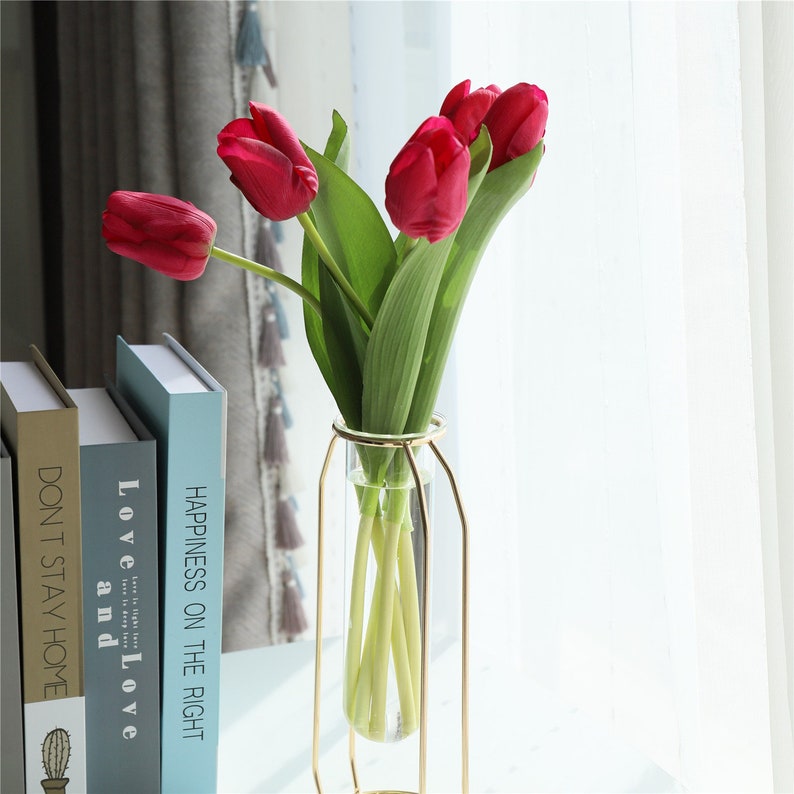 Artificial Silk Tulip Flowers Latex Real Touch Tulips 10pcs Etsy