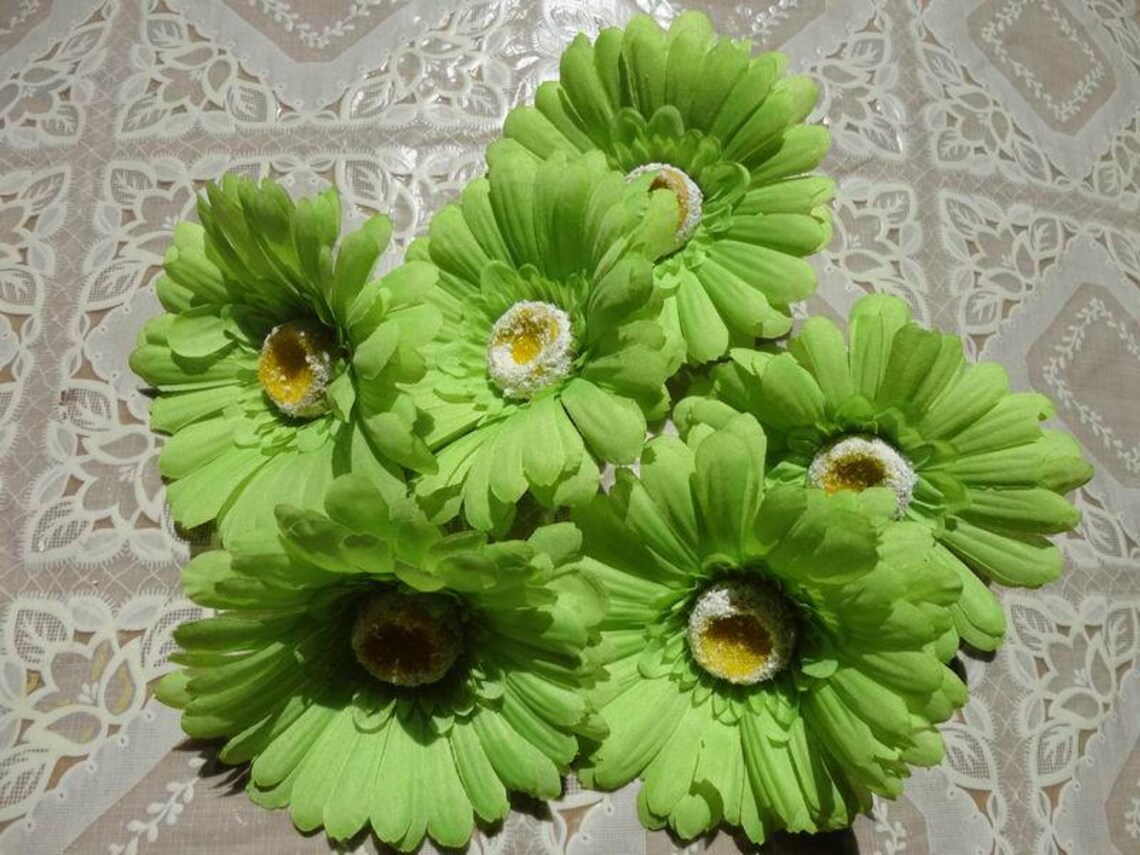 Artificial Flower Heads Bulk Flowers Silk Gerbera Daisy 100 Etsy