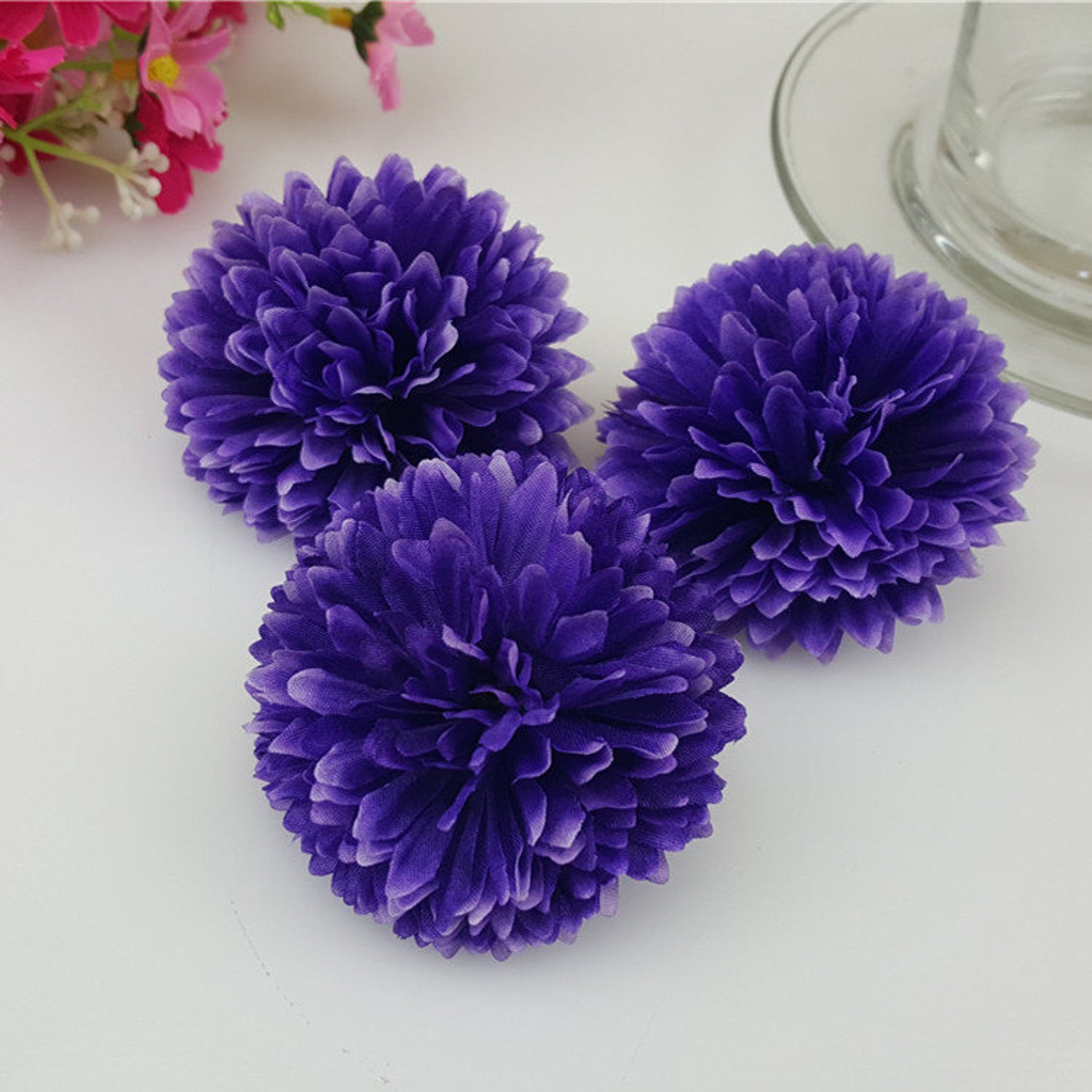 Wholesale Silk Flower Silk Chrysanthemum 100 Flower Heads Bulk Etsy