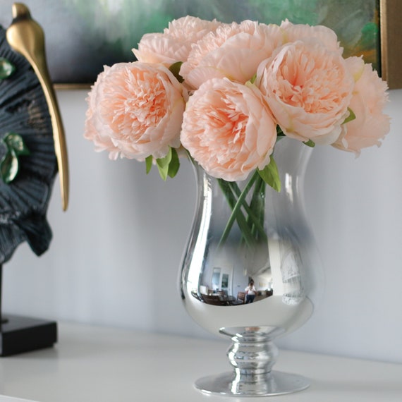 Fard à Joues Pivoine Bouquet Fleur En Soie Bouquet Mariage Rose Pêche 5 Têtes Pivoines Artificielles Bouquet De Fleurs Pour Les Demoiselles Dhonneur