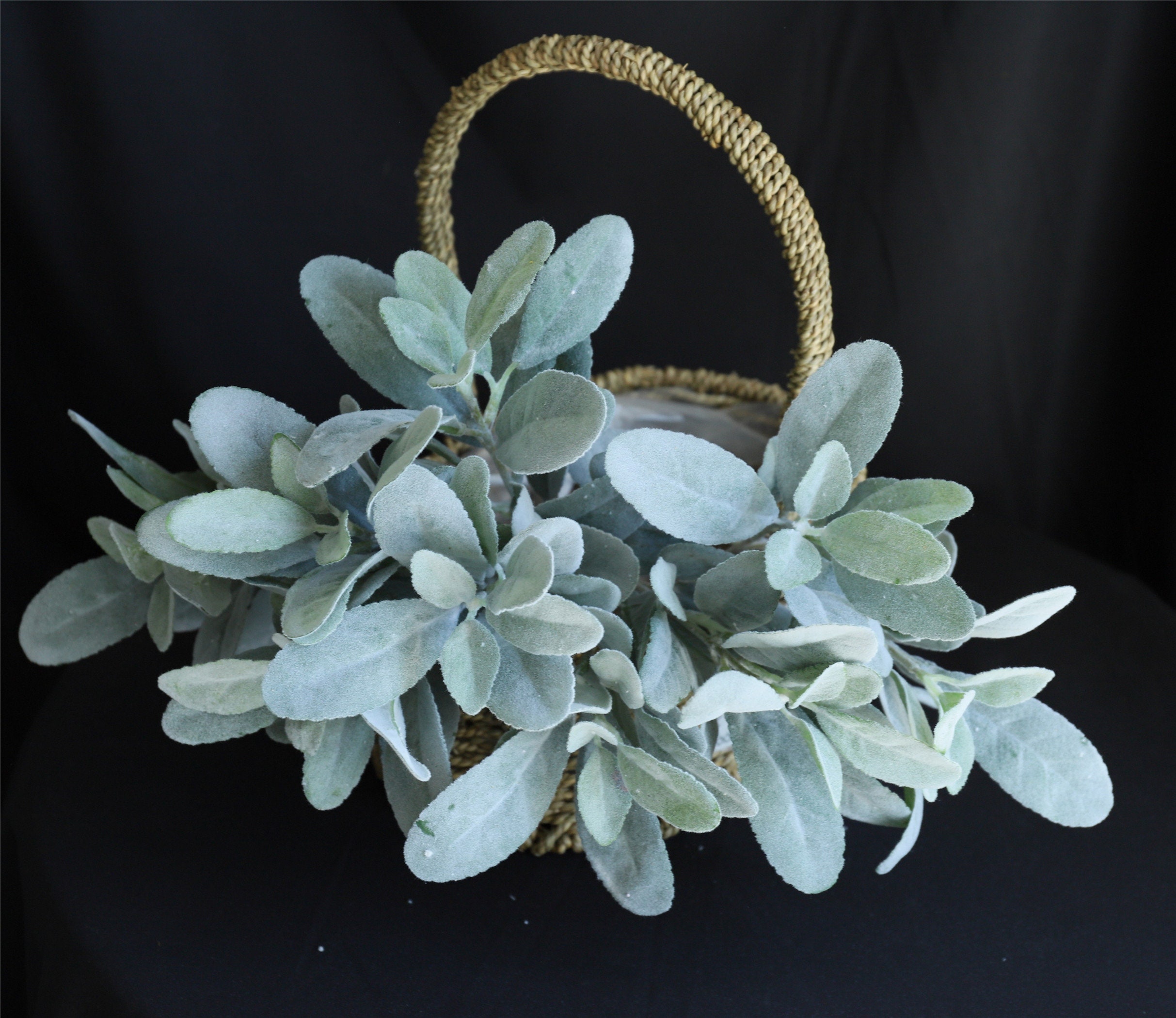 Artificial Lambs Ear Dusty Miller Flocked Leaf Floral Etsy