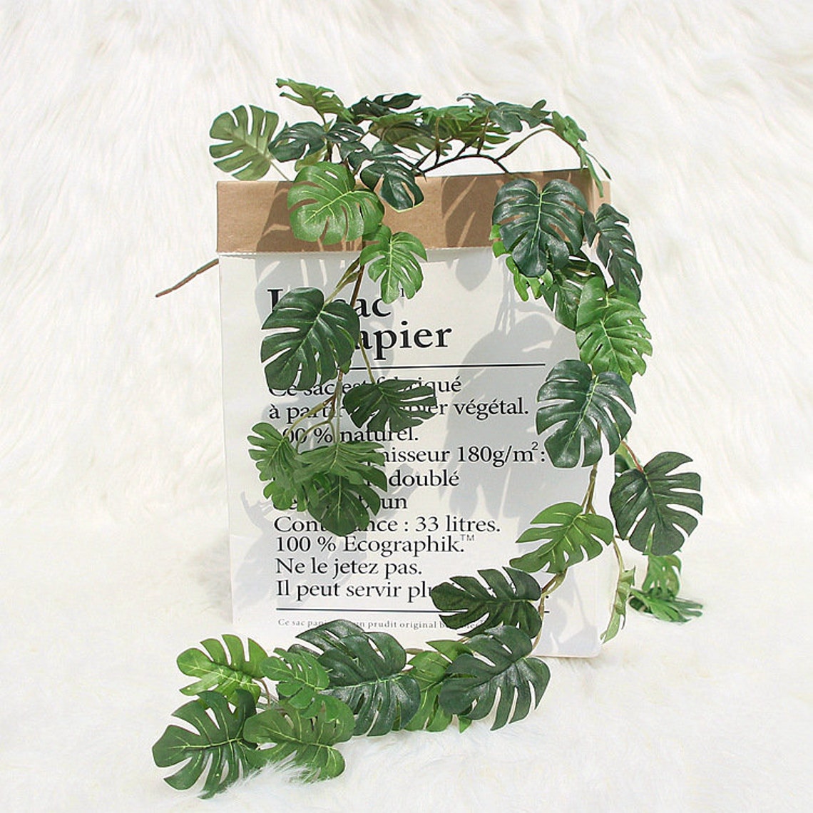 Hanging Plants Artificial Monstera Deliciosa Leaf Garland Fake Etsy