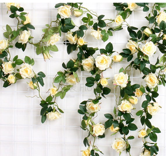Guirlande de fleurs artificielles, vigne de fausses fleurs roses de soie,  fausses fleurs suspendues pour toile de fond de fleurs darche de mariage  HY-J1 -  France